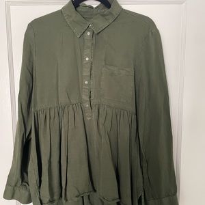 Zara Army Green Jean Tunic